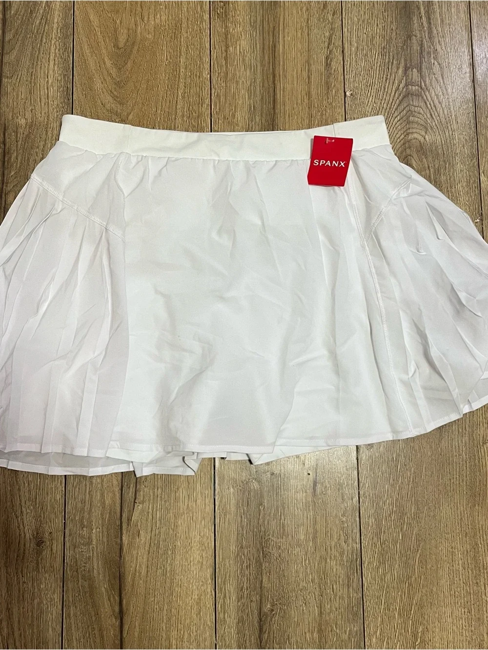 SPANX White Pleated Mini Skort